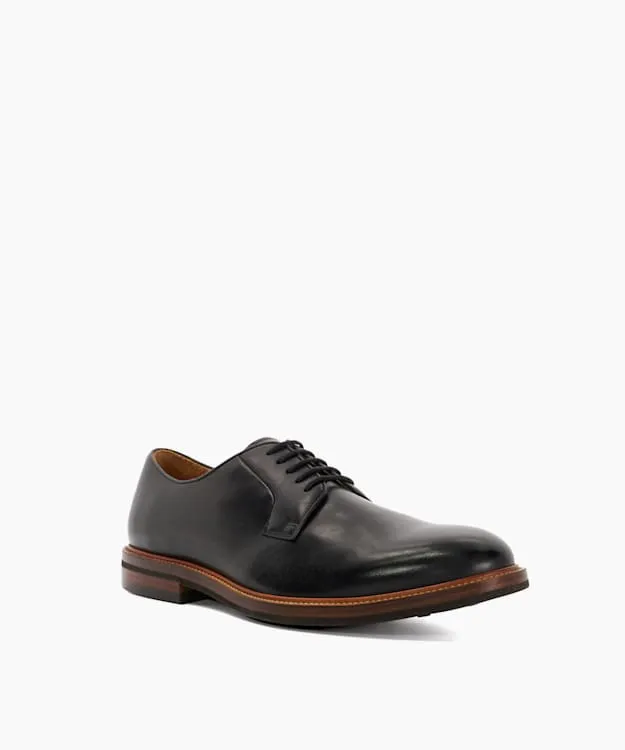 Men Dune London Smart Shoes Contrast Stitch Lace Up Shoe Black