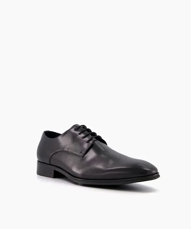 Men Dune London Smart Shoes Wide Fit Leather Gibson Shoes Black