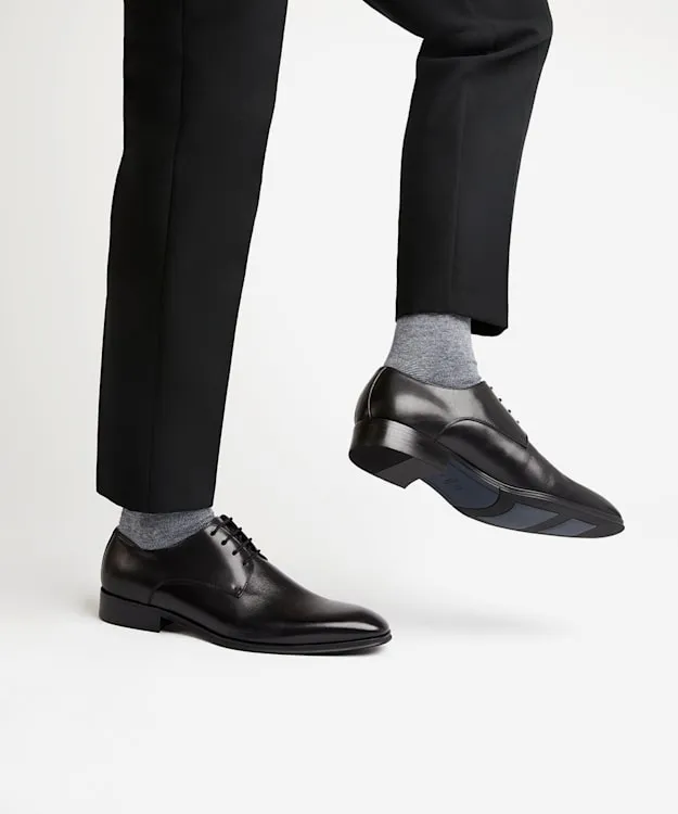 Men Dune London Smart Shoes Wide Fit Leather Gibson Shoes Black