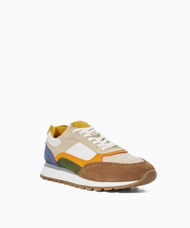 Men Dune London Trainers Colour Block Runners Neutral