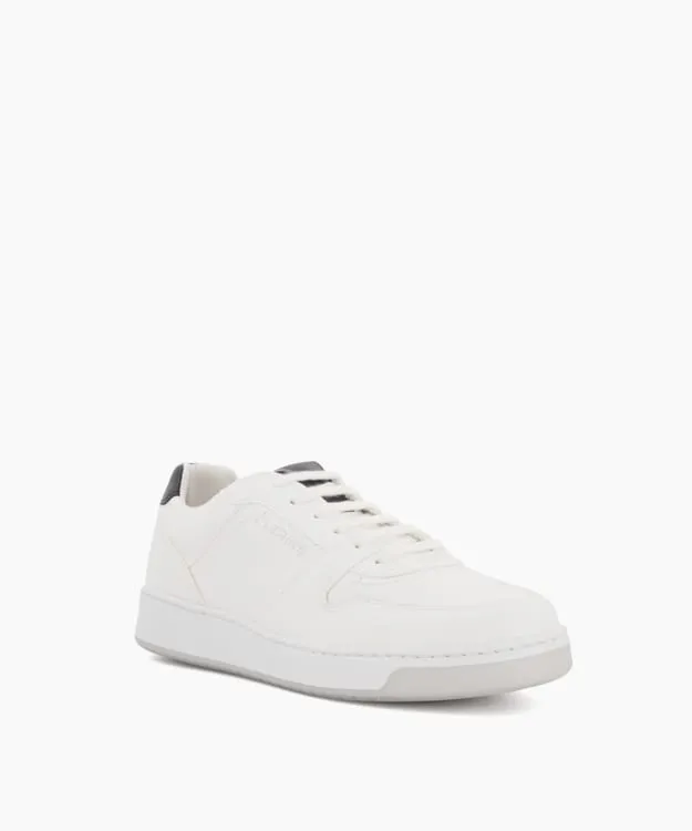 Men Dune London Trainers GrapeLeather LaceUp Trainers White