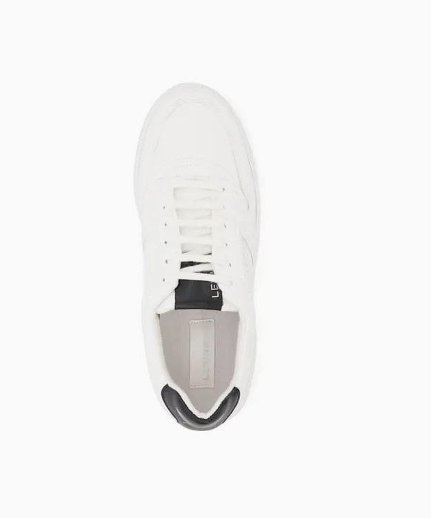 Men Dune London Trainers GrapeLeather LaceUp Trainers White