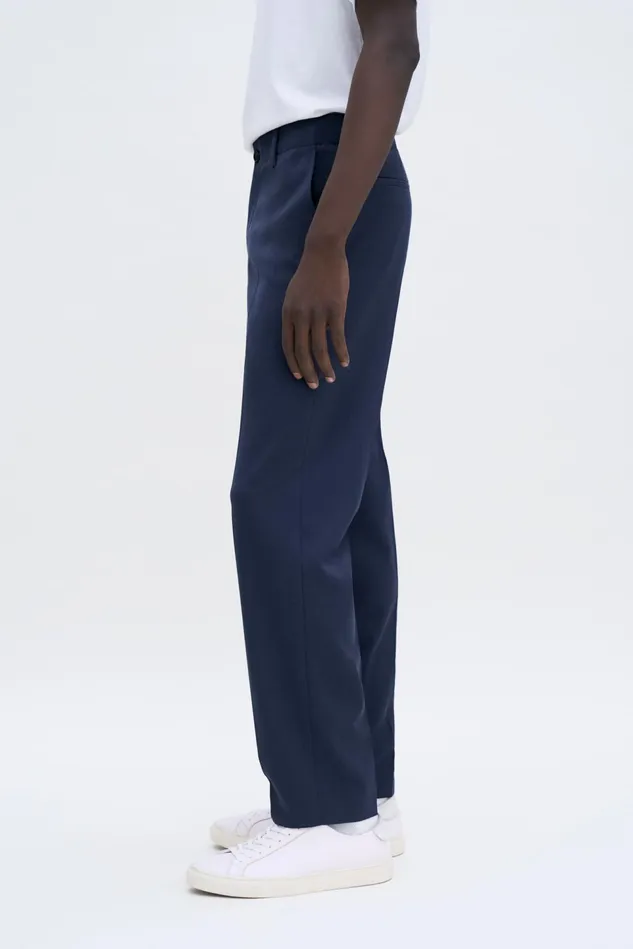 Men Elastic Waist Tailored Trousers Dusk Blue Filippa K Tailoring