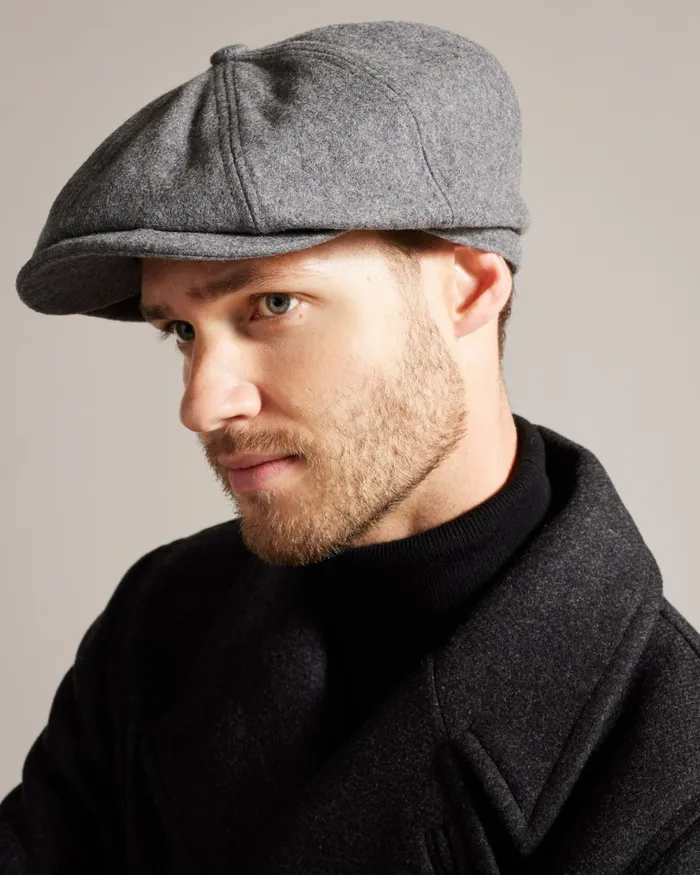 Men ELIOTTI 8211 Woollen Baker Boy Hat Grey Ted Baker Hats and Caps