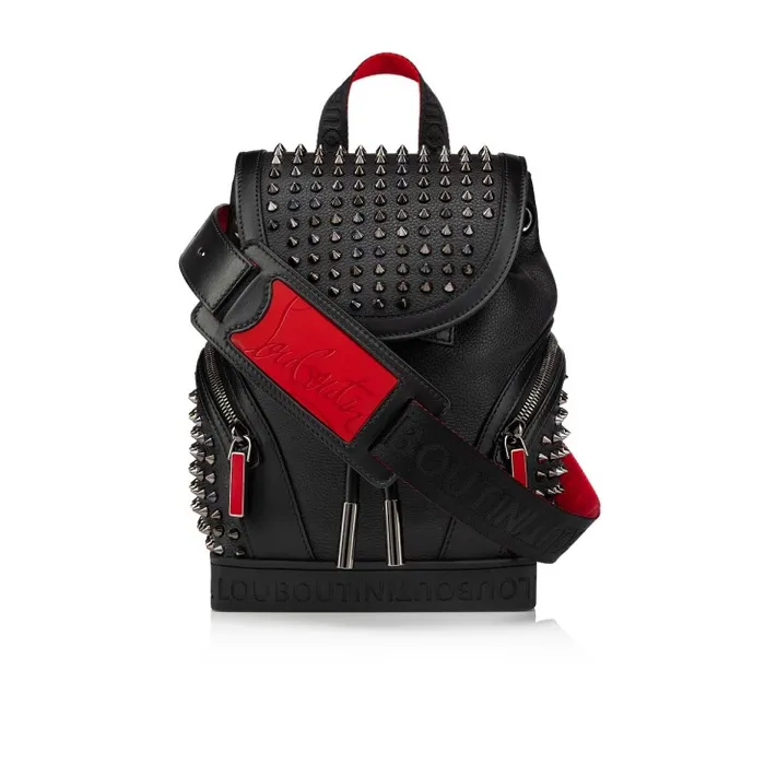 Men Explorafunk Small Backpack 8211 Calf Leather And Spikes 8211 Black Christian Louboutin Crossbody Bags