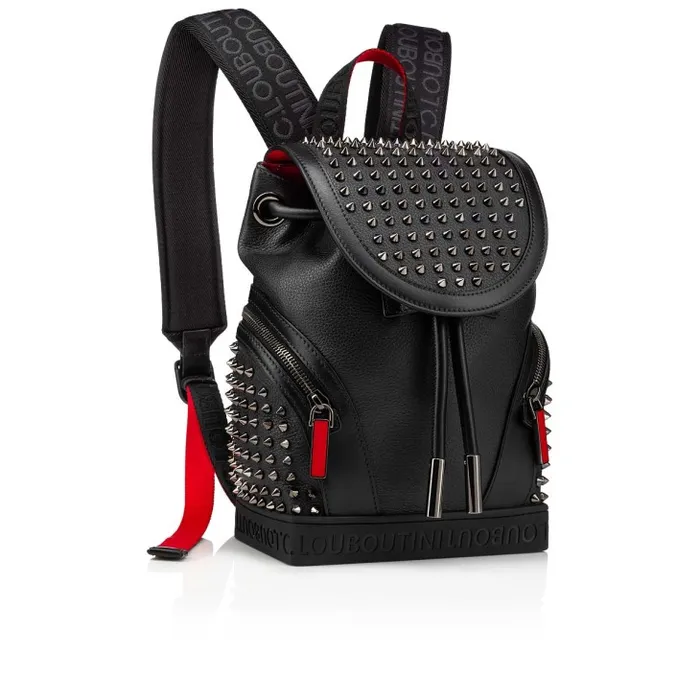 Men Explorafunk Small Backpack 8211 Calf Leather And Spikes 8211 Black Christian Louboutin Crossbody Bags