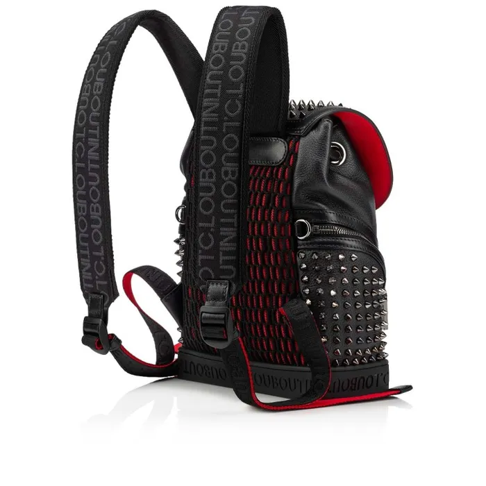 Men Explorafunk Small Backpack 8211 Calf Leather And Spikes 8211 Black Christian Louboutin Crossbody Bags