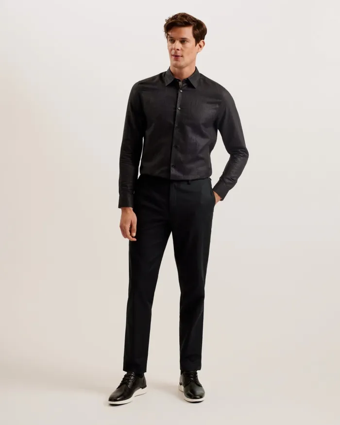 Men FELIXT 8211 Slim Fit Cotton Tailored Trousers Black Ted Baker Trousers and Chinos Men FELIXT 8211 Slim Fit Cotton Tailored Trousers Black Ted Baker Trousers and Chinos