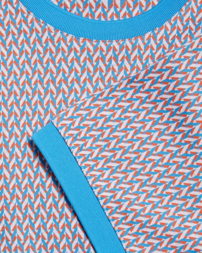 Men FINITY 8211 Jacquard Geometric Cotton TShirt Bright Blue Ted Baker Tops Men FINITY 8211 Jacquard Geometric Cotton TShirt Bright Blue Ted Baker Tops