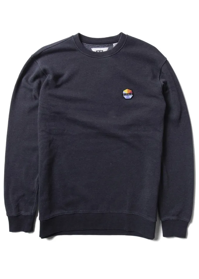 Men Fleece and Hoodies Vissla Solid Sets Eco Crew Black Heather