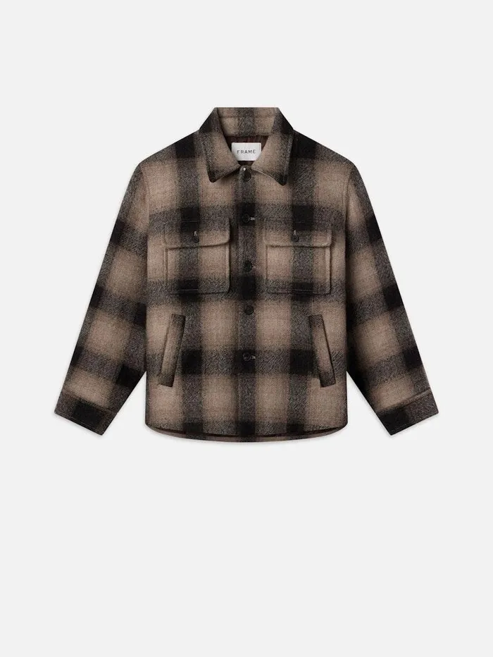 Men FRAME Jackets and Coats Padded Plaid Shirt Jacket
