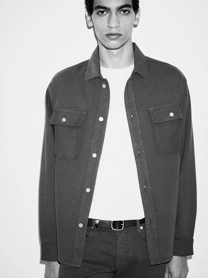 Men FRAME Jackets and Coats Textured Terry Overshirt