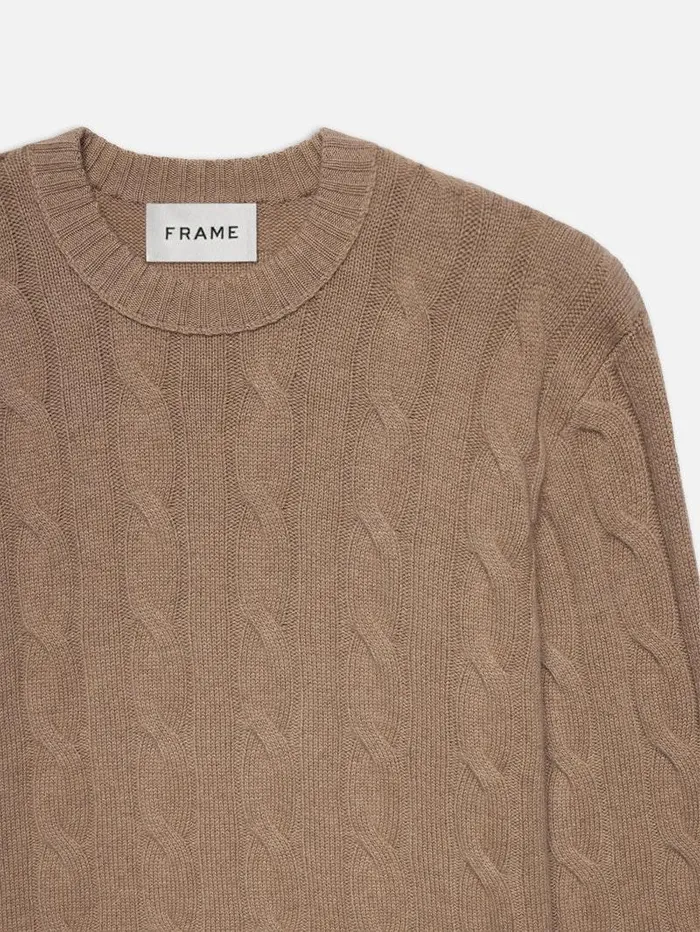 Men FRAME Sweaters and Hoodies Cashmere Cable Crewneck Men FRAME Sweaters and Hoodies Cashmere Cable Crewneck