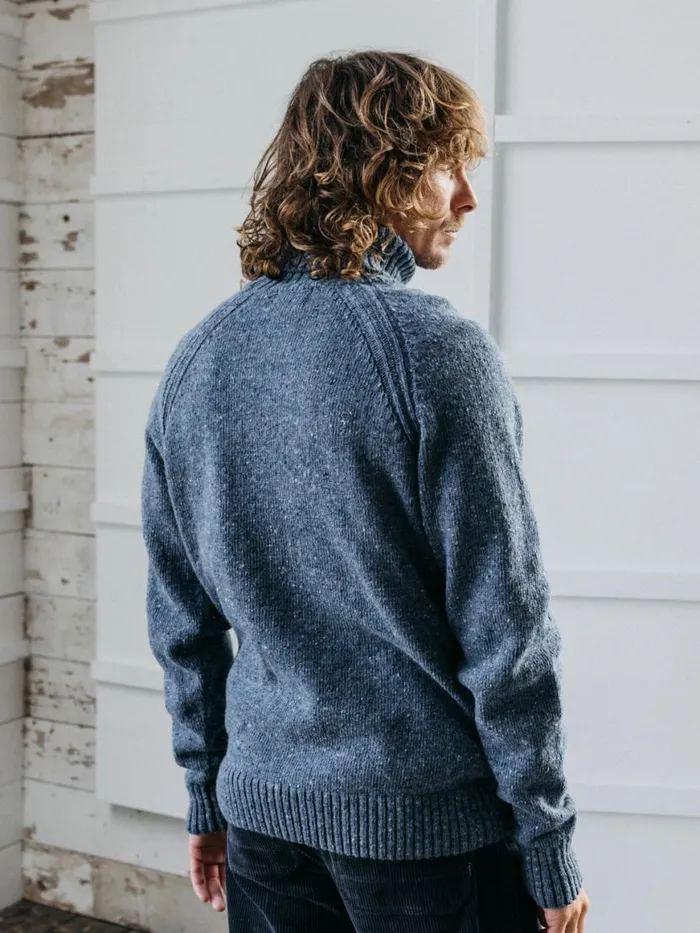 Men Furlong Roll Neck Jumper Indigo Finisterre Knitwear