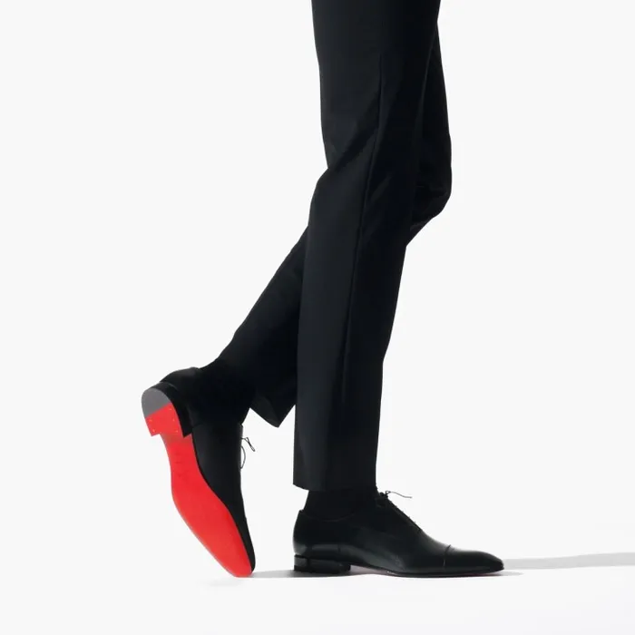 Men Greggo Laceup Shoes 8211 Patinated Calf Leather 8211 Black Christian Louboutin Buckles and Laceups