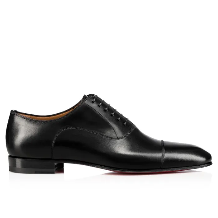 Men Greggo Laceup Shoes 8211 Patinated Calf Leather 8211 Black Christian Louboutin Buckles and Laceups