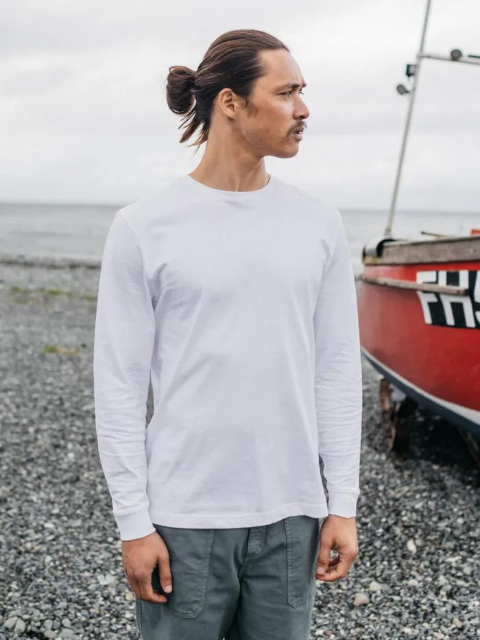 Men Harlyn Long Sleeve TShirt White Finisterre TShirts