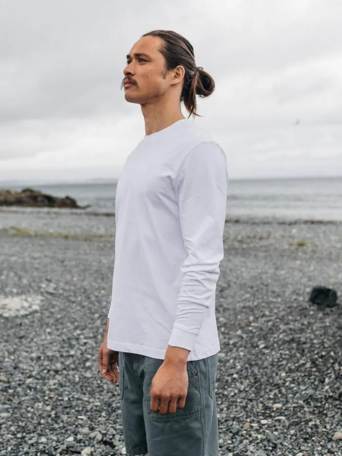 Men Harlyn Long Sleeve TShirt White Finisterre TShirts