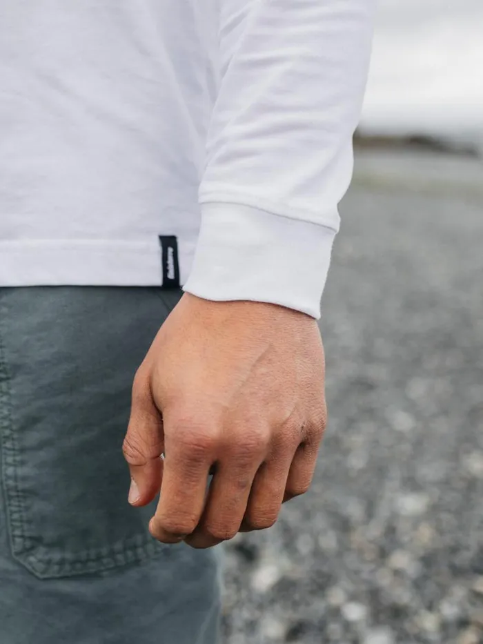 Men Harlyn Long Sleeve TShirt White Finisterre TShirts