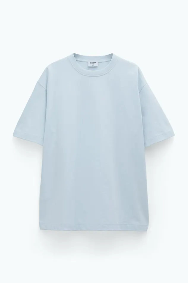 Men Heavy Crewneck Tee Ice Blue Filippa K TShirts