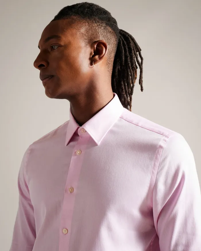Men ILDATON 8211 Long Sleeve Herringbone Shirt Light Pink Ted Baker Shirts Men ILDATON 8211 Long Sleeve Herringbone Shirt Light Pink Ted Baker Shirts