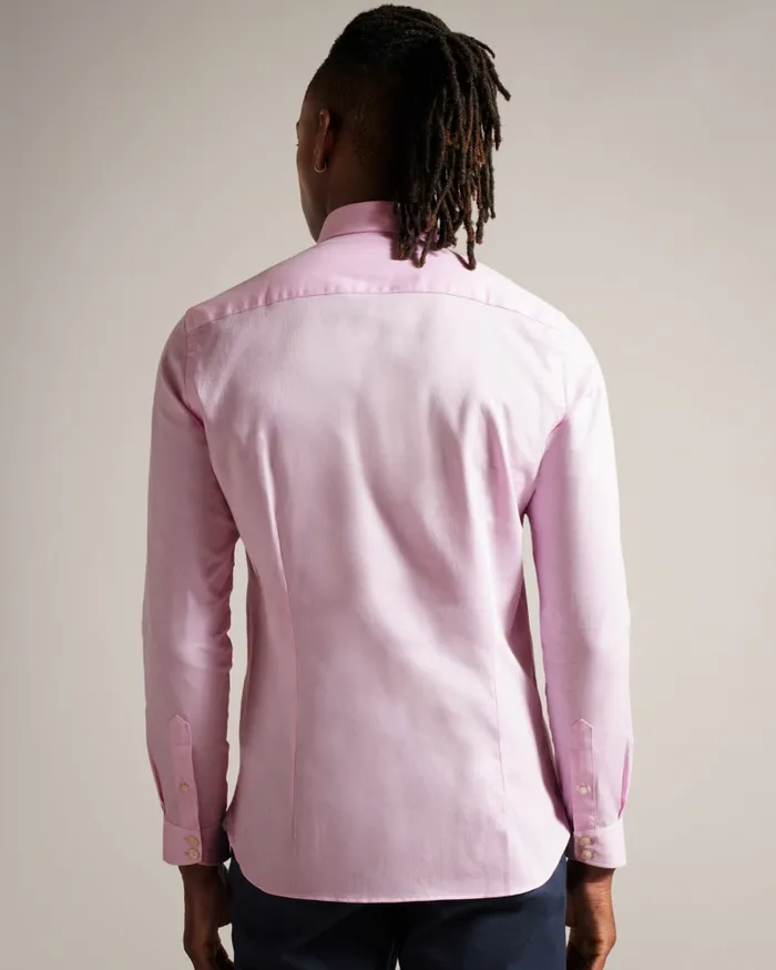 Men ILDATON 8211 Long Sleeve Herringbone Shirt Light Pink Ted Baker Shirts Men ILDATON 8211 Long Sleeve Herringbone Shirt Light Pink Ted Baker Shirts