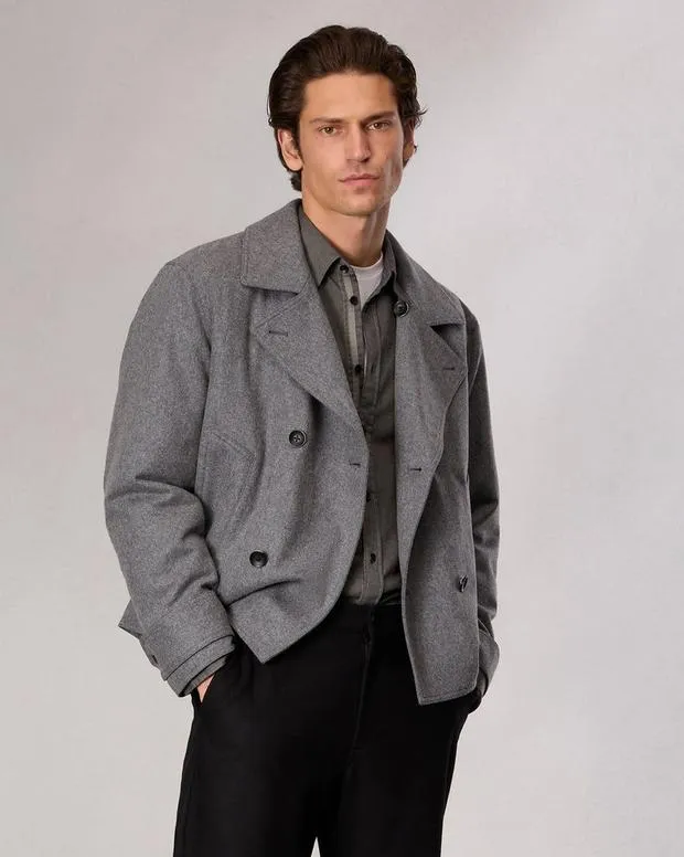 Men Jackets and Coats Rag and Bone Eddy WoolBlend Jacket Mid Charcoal