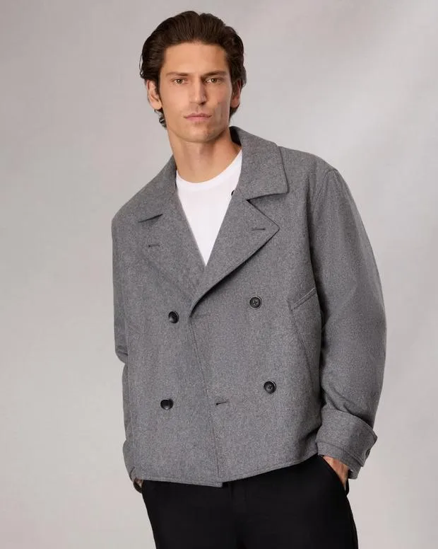 Men Jackets and Coats Rag and Bone Eddy WoolBlend Jacket Mid Charcoal