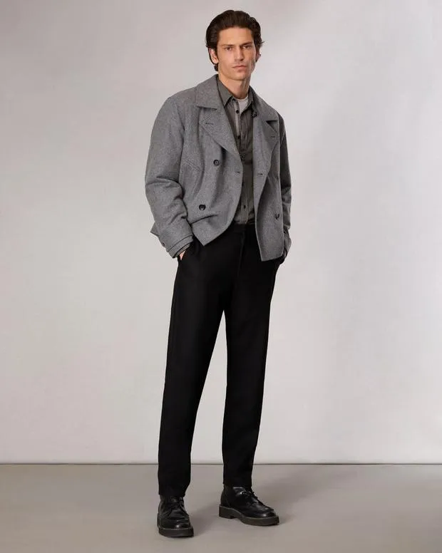 Men Jackets and Coats Rag and Bone Eddy WoolBlend Jacket Mid Charcoal