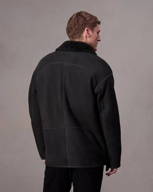 Men Jackets and Coats Rag and Bone Henderson Shearling Jacket Black