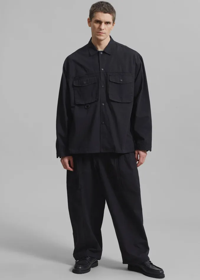 Men Jameson Button Up Shirt 8211 Black The Frankie Shop Tops