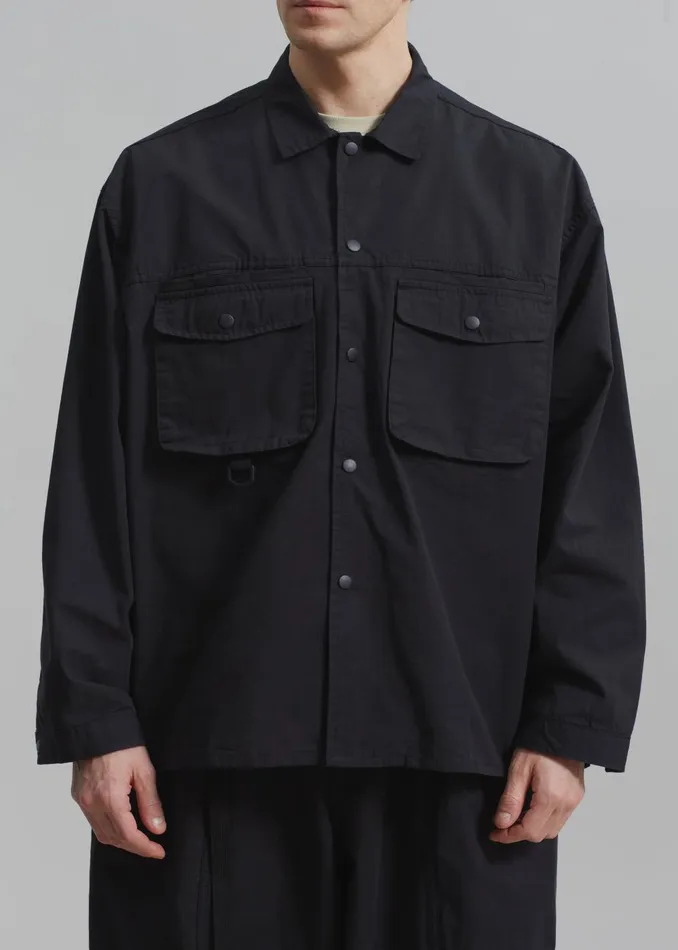 Men Jameson Button Up Shirt 8211 Black The Frankie Shop Tops