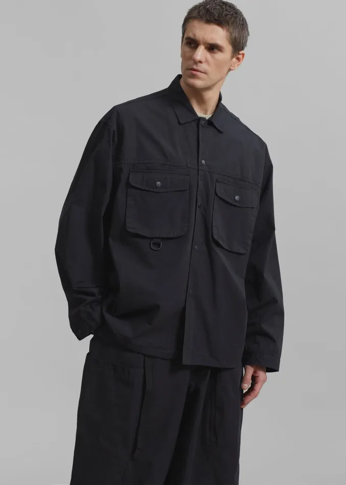 Men Jameson Button Up Shirt 8211 Black The Frankie Shop Tops