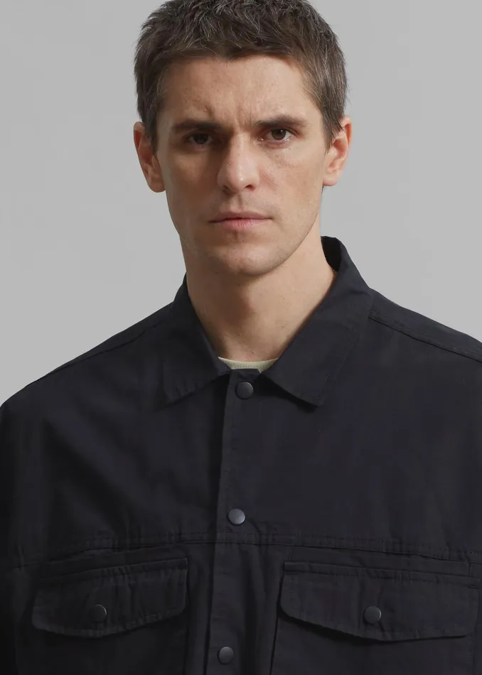 Men Jameson Button Up Shirt 8211 Black The Frankie Shop Tops