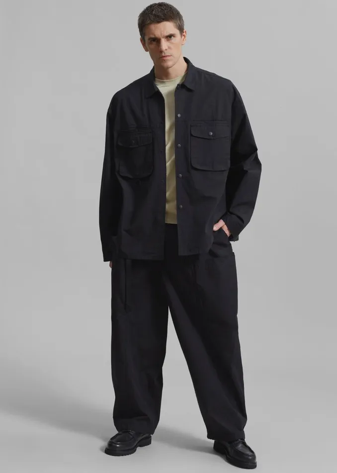 Men Jameson Button Up Shirt 8211 Black The Frankie Shop Tops