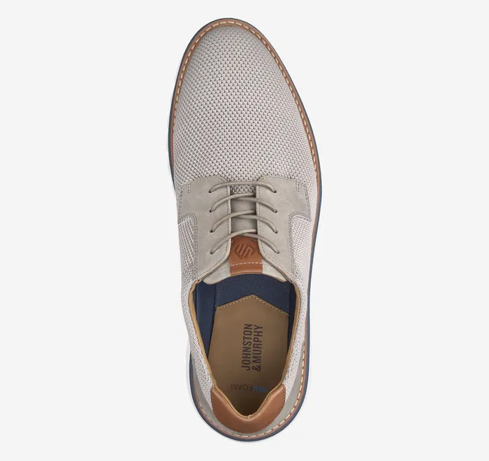 Men Johnston and Murphy Braydon Knit Plain Toe Gray Knit LaceUps