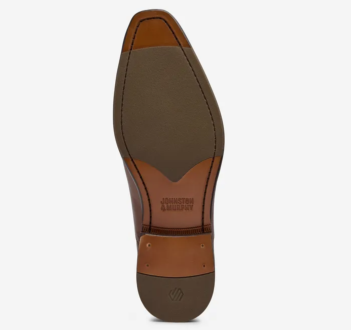 Men Johnston and Murphy Sullivan Cap Toe Tan Italian Calfskin Shoes