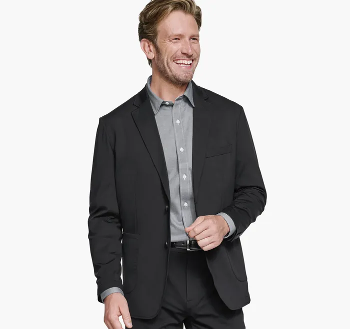 Men Johnston and Murphy XC Flex Knit Blazer Black Apparel