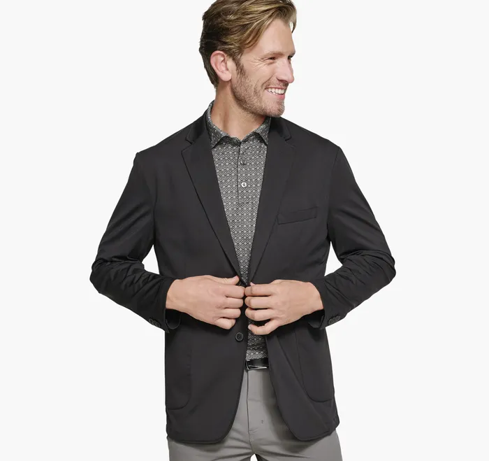 Men Johnston and Murphy XC Flex Knit Blazer Black Apparel