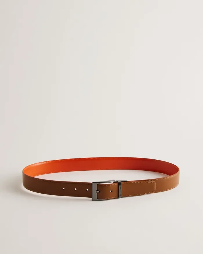 Men KACIN 8211 Reversible Colour Pop Leather Belt Tan Ted Baker Belts