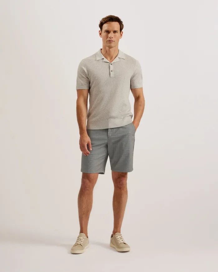 Men KATFORD 8211 Regular Fit Textured Tailored Shorts Navy Ted Baker Shorts
