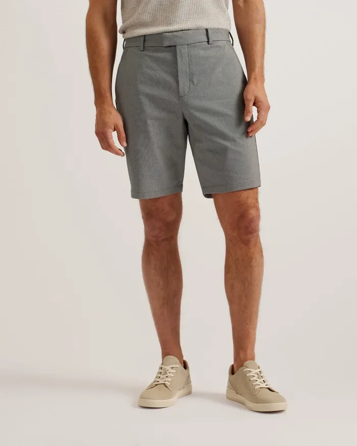 Men KATFORD 8211 Regular Fit Textured Tailored Shorts Navy Ted Baker Shorts