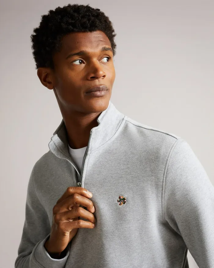 Men KILBRN 8211 High Neck Sweatshirt Light Grey Ted Baker Jumpers and Knitwear