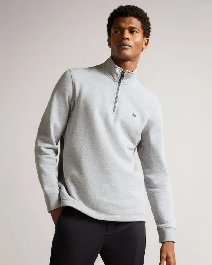 Men KILBRN 8211 High Neck Sweatshirt Light Grey Ted Baker Jumpers and Knitwear