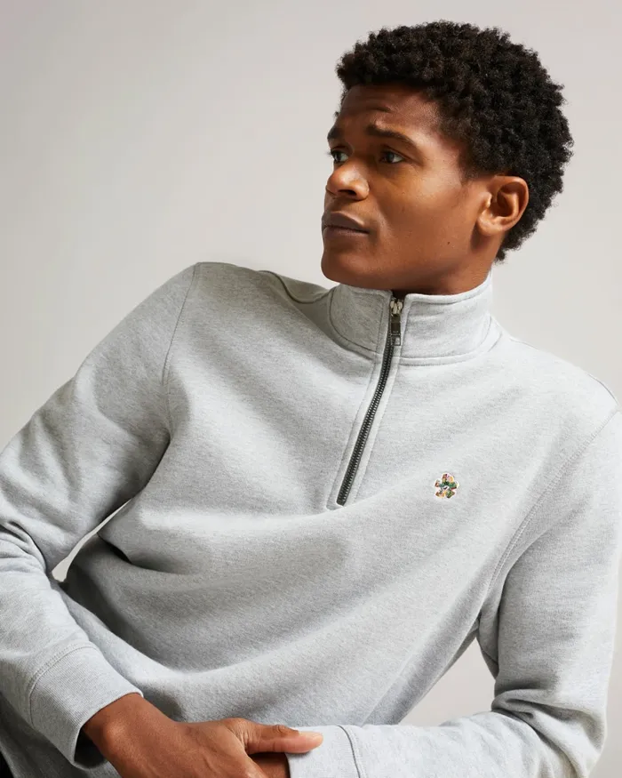 Men KILBRN 8211 High Neck Sweatshirt Light Grey Ted Baker Jumpers and Knitwear