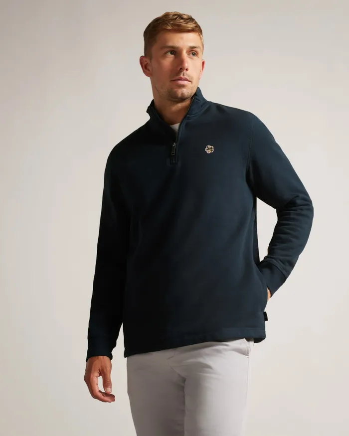 Men KILBRN 8211 High Neck Sweatshirt Navy Ted Baker Jumpers and Knitwear
