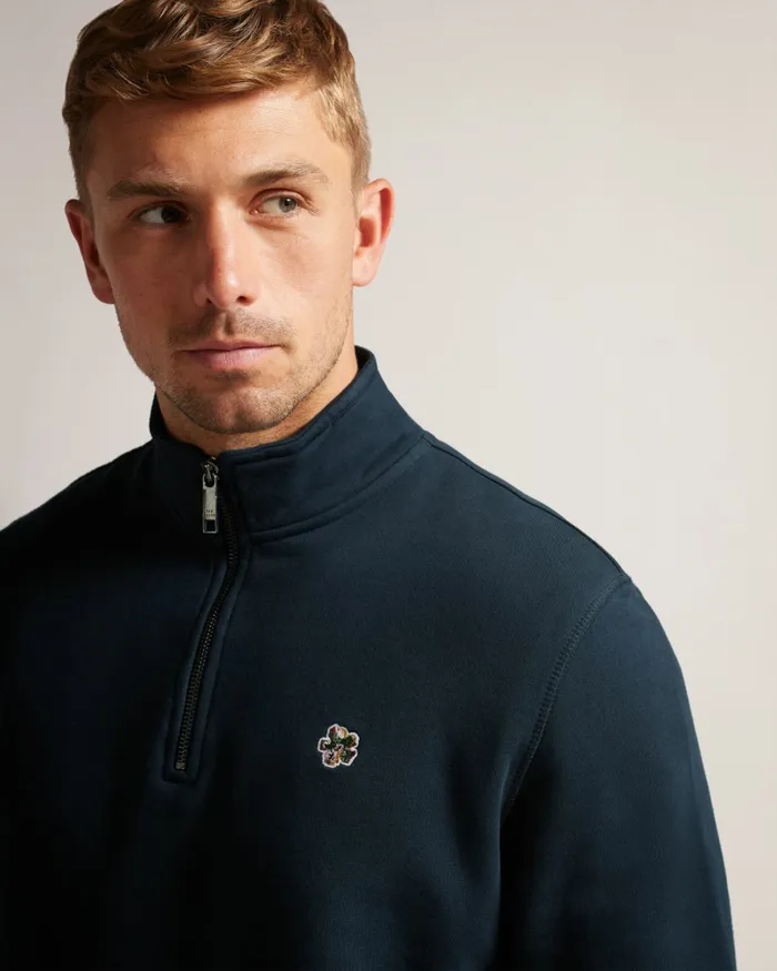 Men KILBRN 8211 High Neck Sweatshirt Navy Ted Baker Jumpers and Knitwear