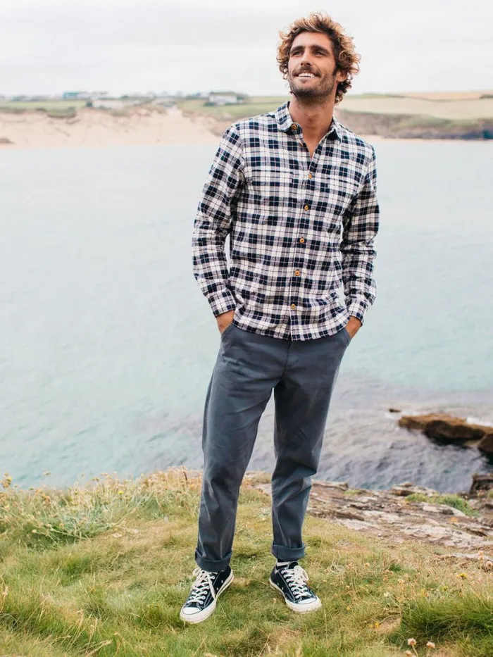 Men Koerner Trouser Airforce Blue Finisterre Trousers and Jeans
