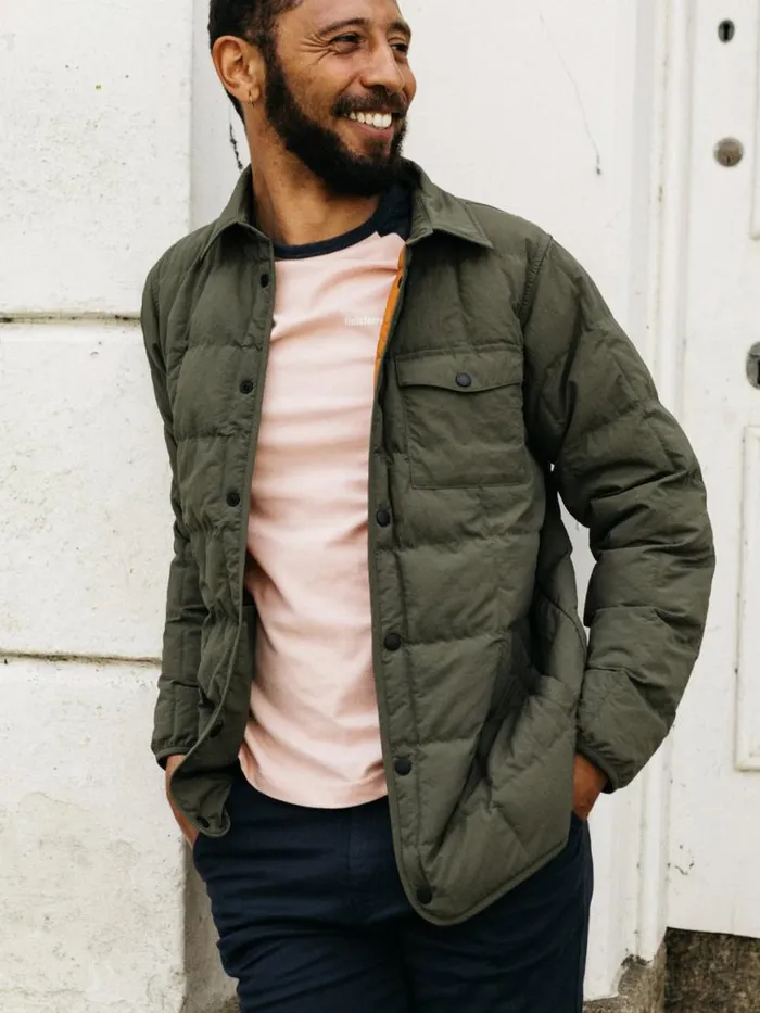 Men Lapwing Shirt Olive Finisterre Jackets Coats and Gilets