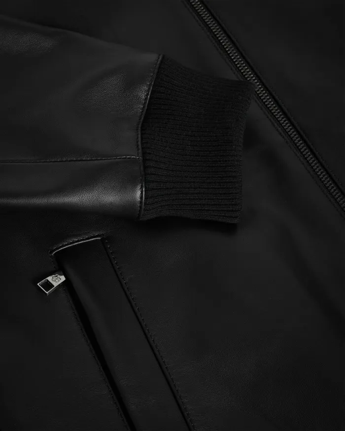 Men LEADON 8211 Leather Bomber Jacket Black Ted Baker Coats and Jackets